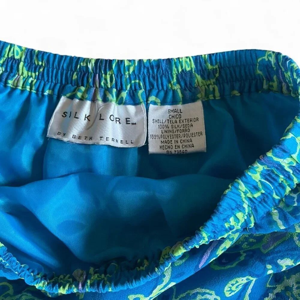 Vintage 100% Silk Midi‎ Skirt Small - Picture 2 of 2